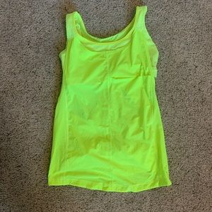 Lululemon neon tank w/ attached sports bra